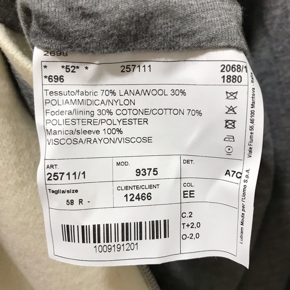 Brando (L.B.M. 1911) Italian sartorial legend, wool jacket Fit XL44~L42 NWT$1595 - Picture 9 of 10